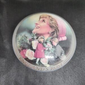 Princess Diana Musical Trinket Box Franklin Mint Blue Danube England's Rose